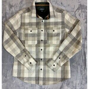 Jeremiah American Legacy Shirt Flannel Wool Blend Plaid Gray Men’s Size Small